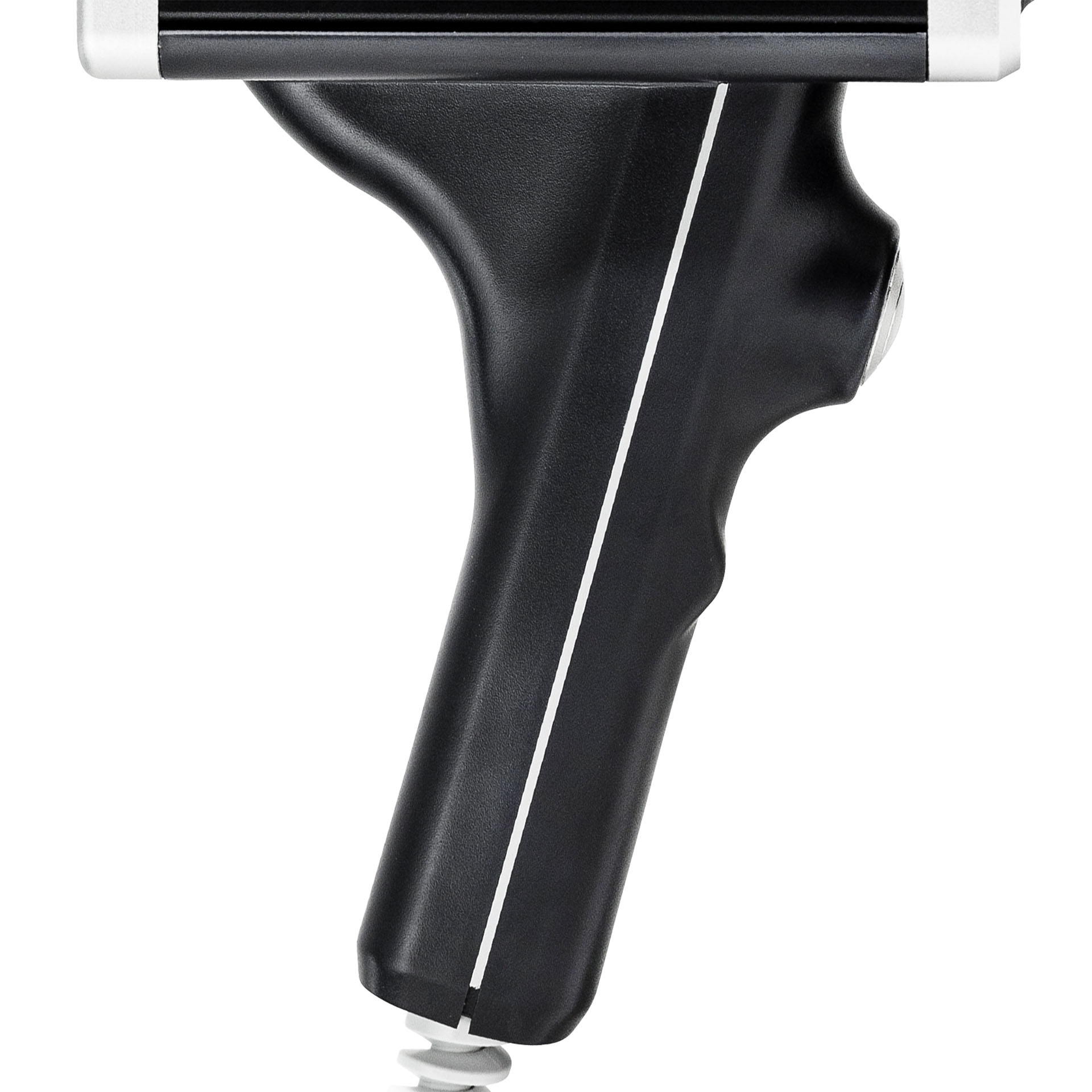 Seitliche Ansicht des schwarzen FotoFinder medicam Handstücks