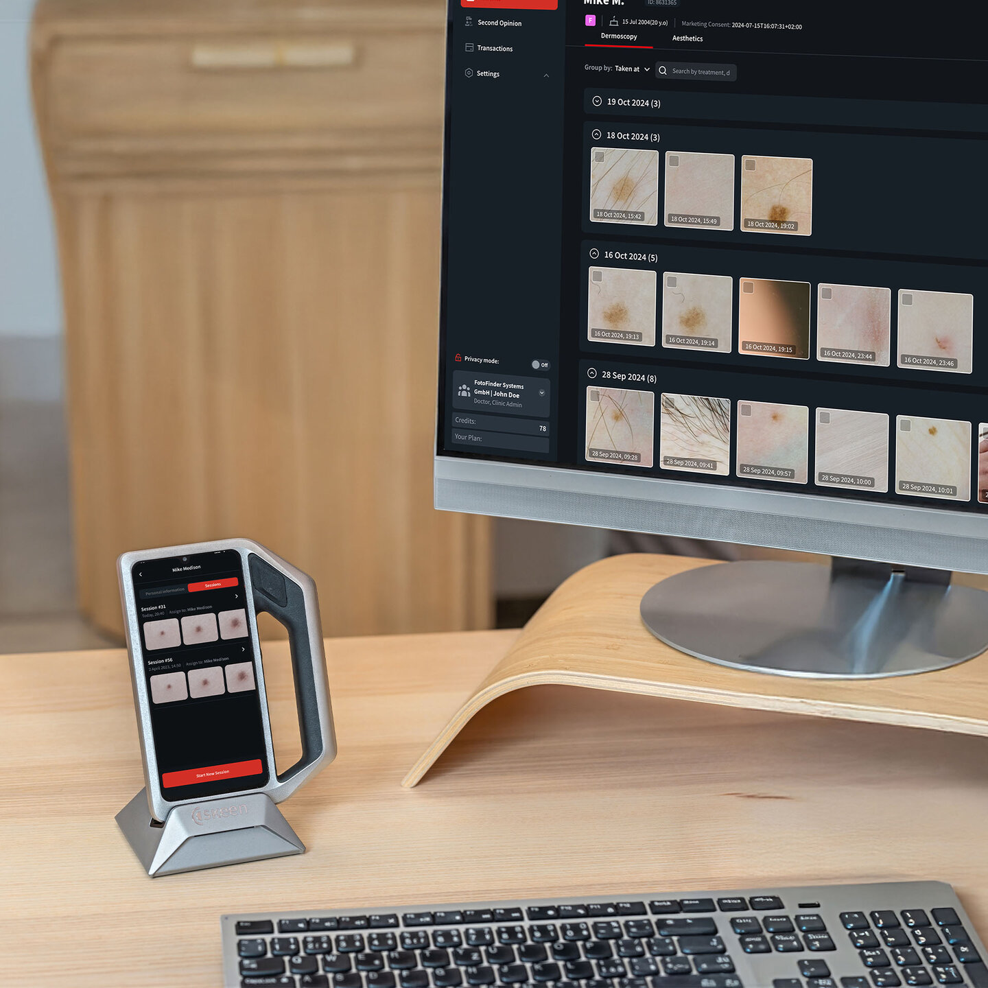 skeen Kamera mit geöffneter Bildübersicht am PC-Bildschirm