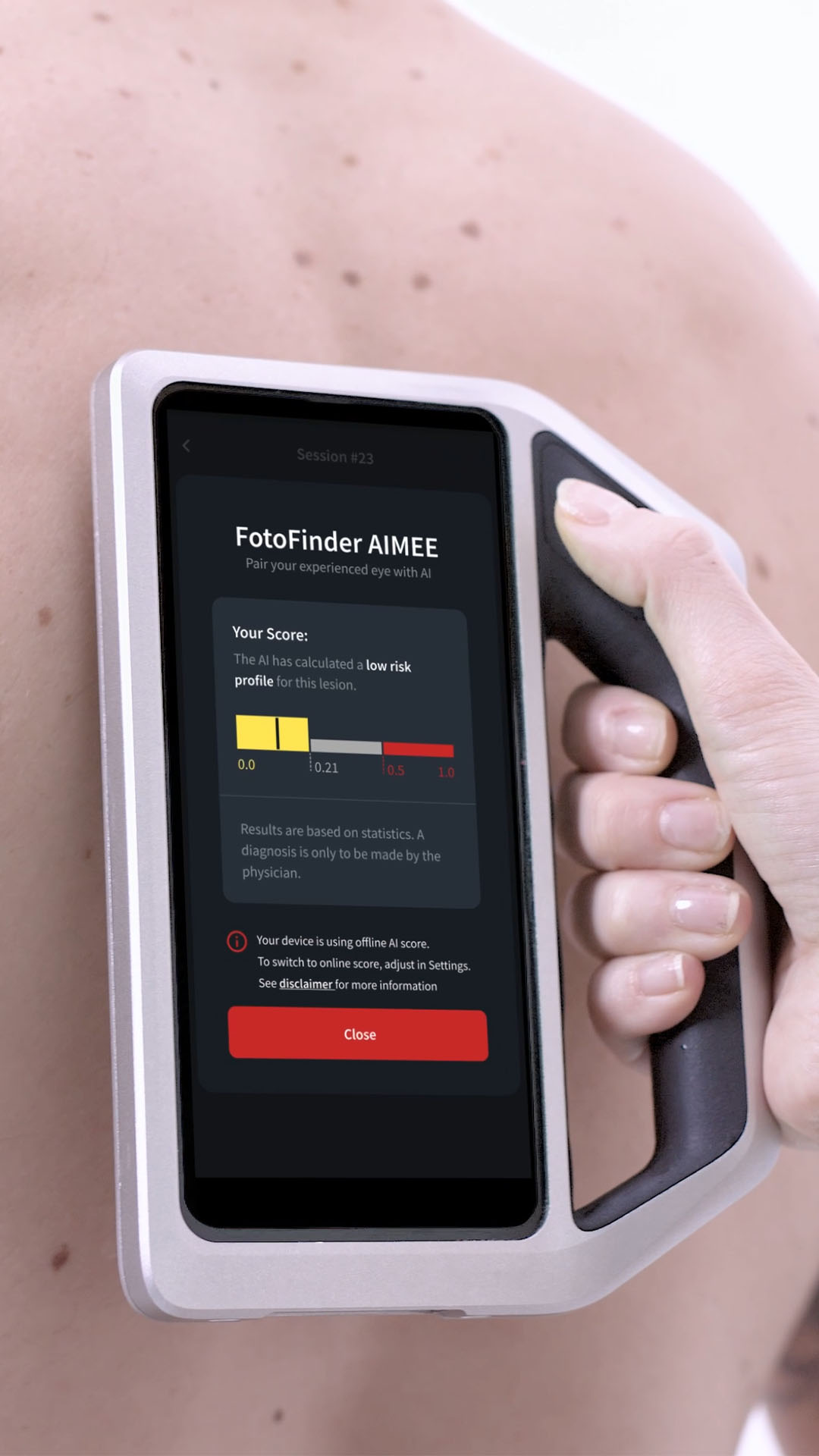 skeen Gerät zeigt Online- und Offline-Modus auf dem Bildschirm