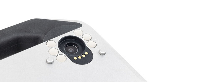 Detailansicht des skeen Geräts mit Kamera- und Lichtmodul